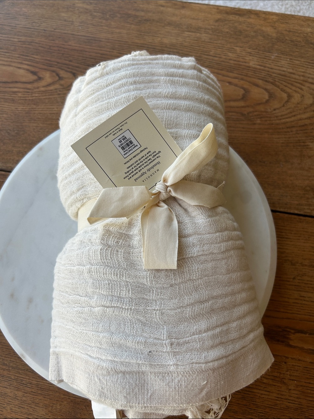 Magnolia Angora Cloud Cotton Oversized Throw Cream 60" x 80"